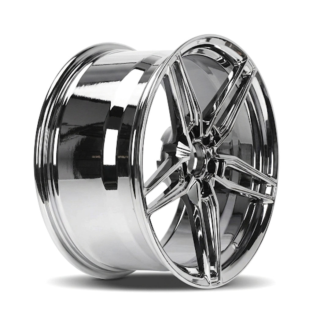 CS-Chrome Vortex premium forged wheel studio angle 1