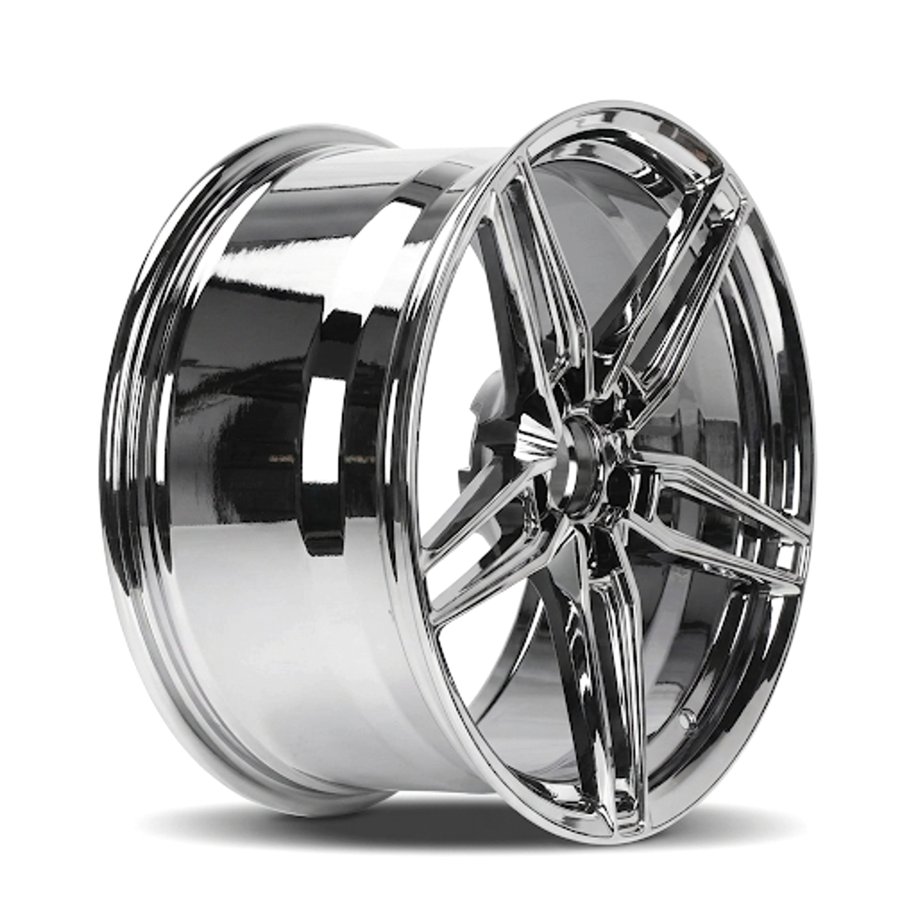 CS-Chrome Vortex premium forged wheel studio angle 1