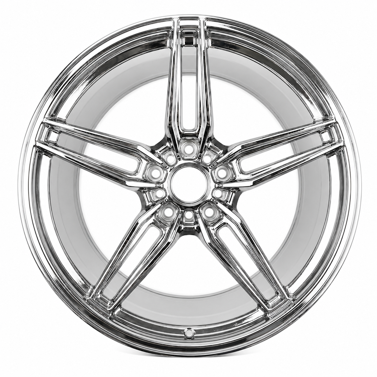CS-Chrome Vortex wheel - AI benchmark quality studio view 4