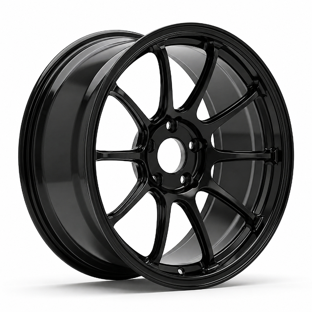 CS-10S Precision black forged wheel studio angle 1 restored