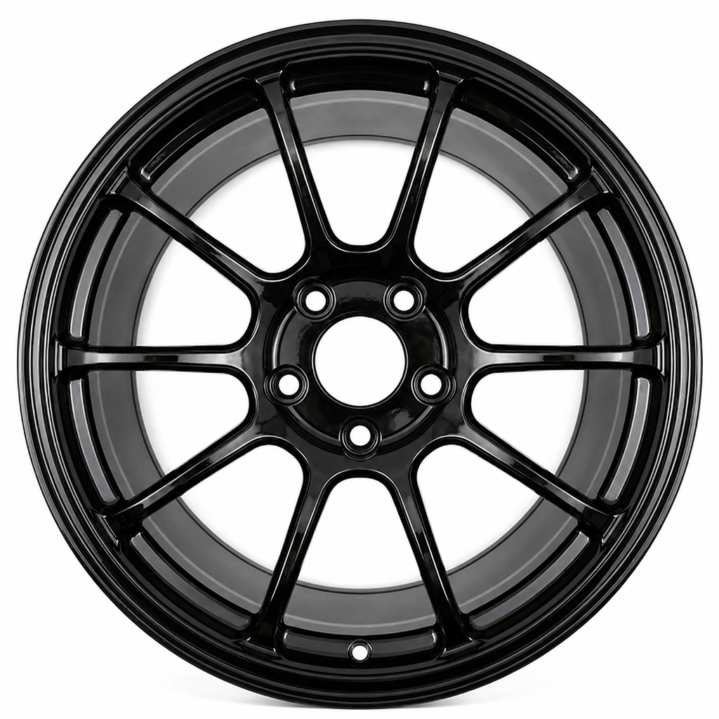 CS-10S Precision black forged wheel front view restored