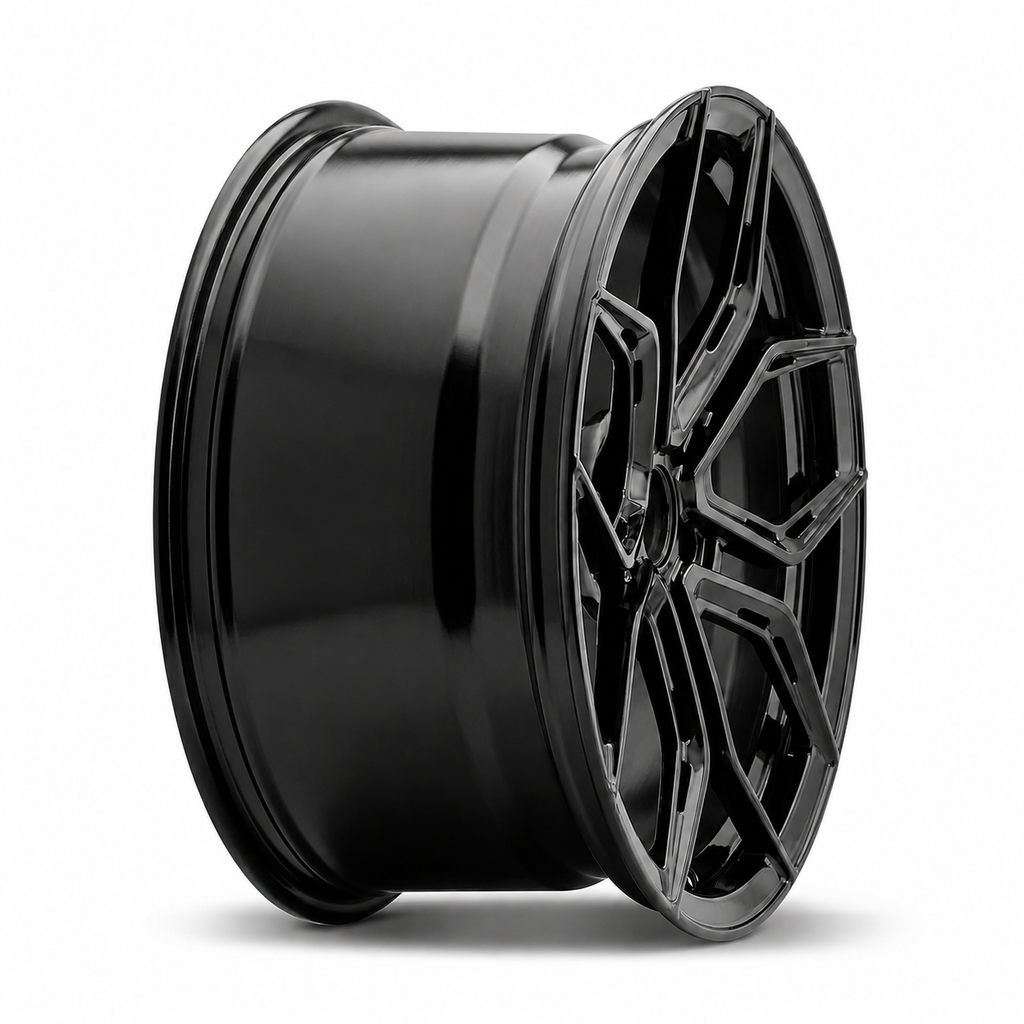 CS-Kinetic black forged wheel side angle restored