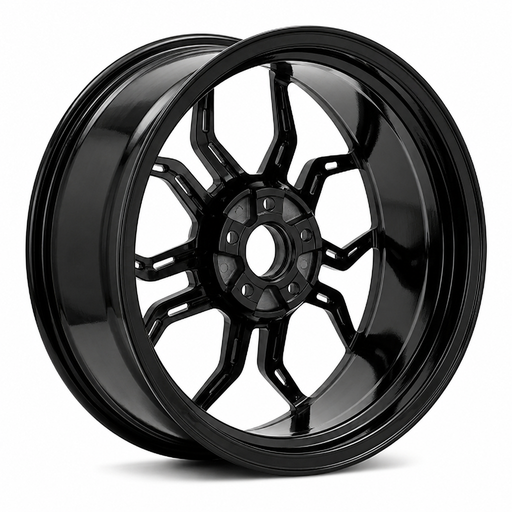 CS-Kinetic black forged wheel rear angle restored