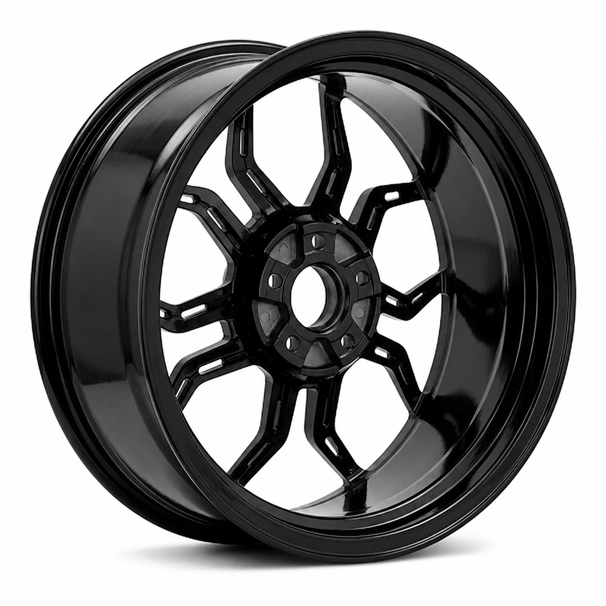 CS-Kinetic black forged wheel rear angle restored