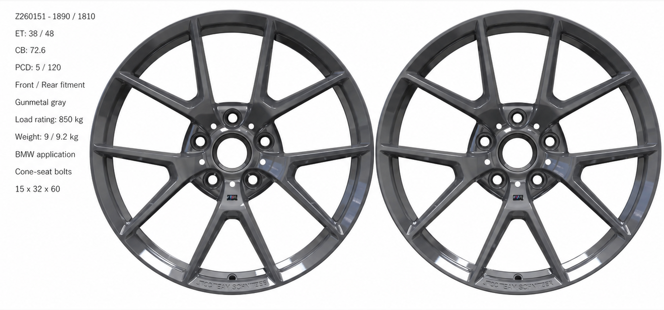 Engineering specifications translated in English for wheel offset review